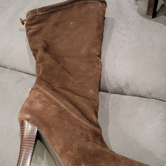 Hot in Hollywood Brown Heeled Boots, Size 8W - Picture 8 of 10